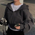Women’s Y2K Zip-Up Cropped Hoodie Jacket