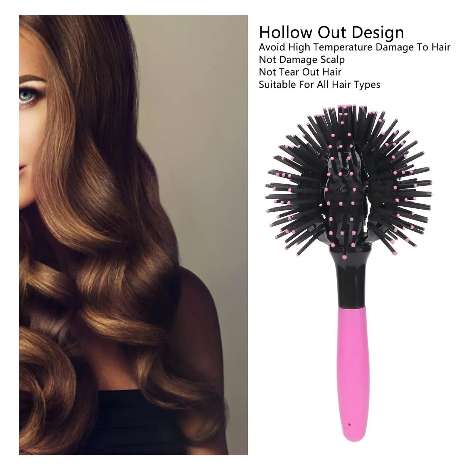 Portable Gentle Curly Hair Smoothing Brush for All