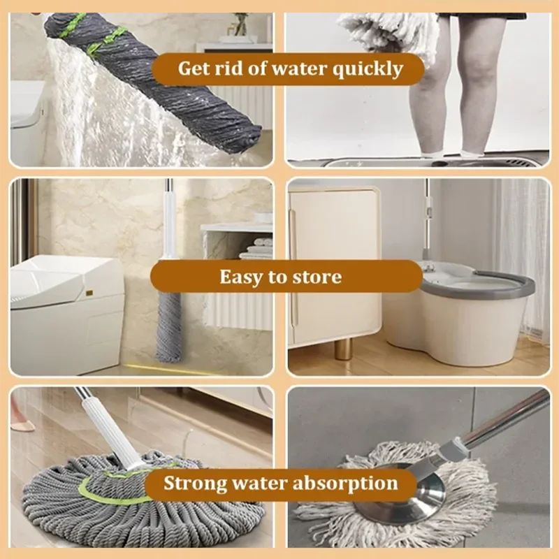 Self-Wringing Hands-Free Floor Cleaning Mop