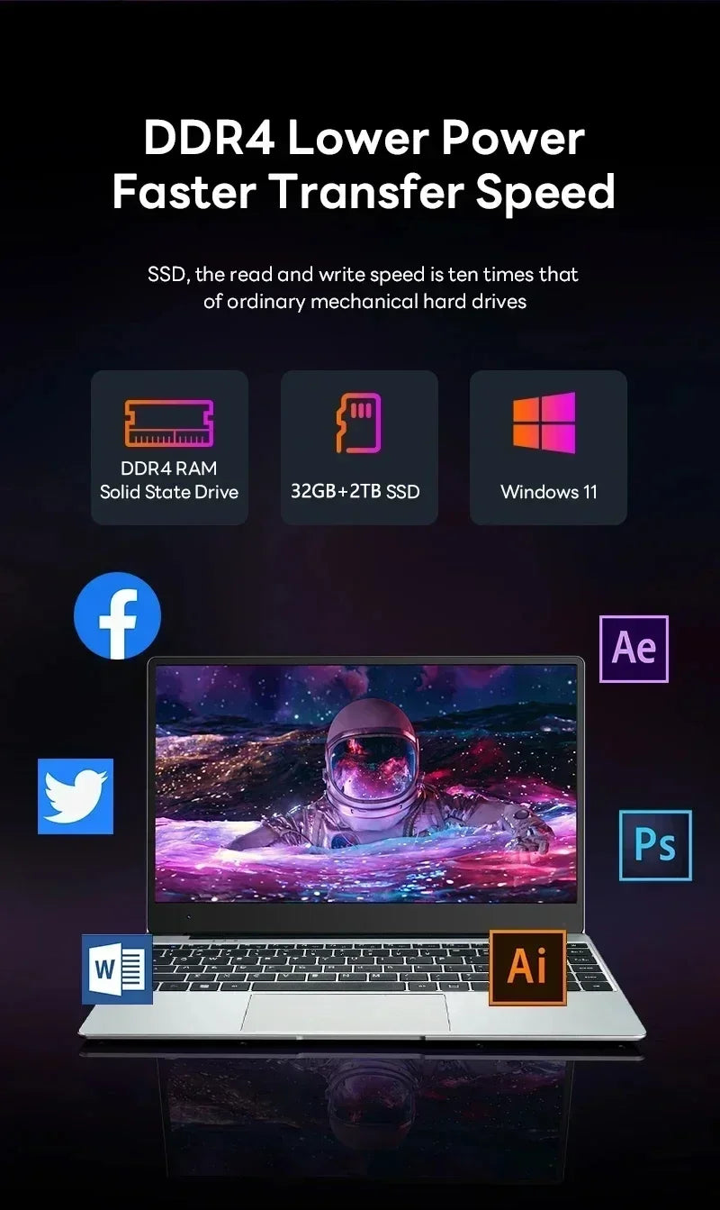 LENO 14.1” i9 32GB 2TB Gaming Laptop
