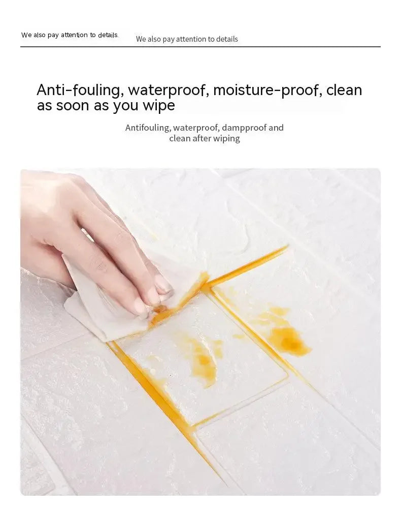 3D Foam Brick Self-Adhesive Wallpaper Roll