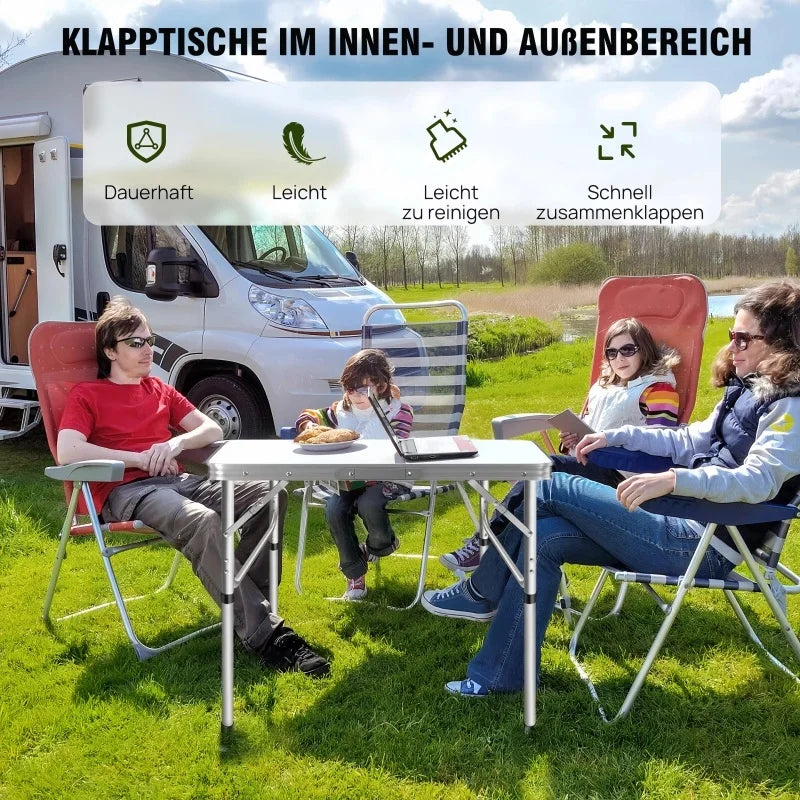 Adjustable Folding Aluminium Camping Table