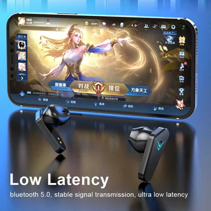 TWS LED Gaming Bluetooth Stereo Earbuds with Mic