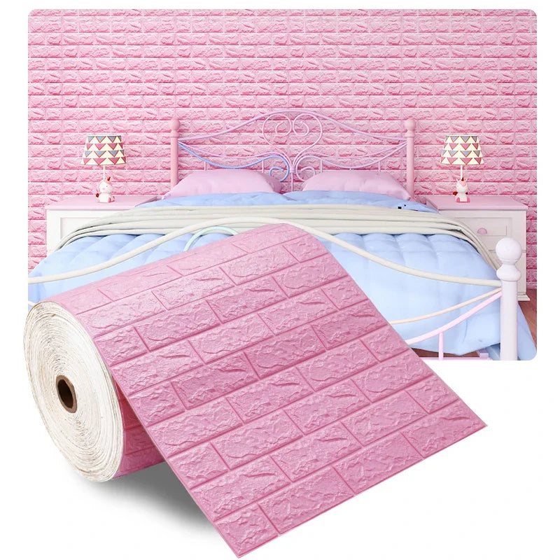 3D Foam Brick Self-Adhesive Wallpaper Roll