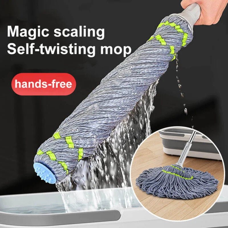 Self-Wringing Hands-Free Floor Cleaning Mop