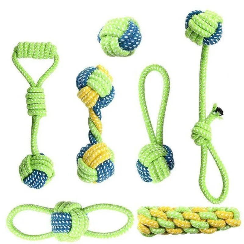 Interactive Cotton Rope Dog Chew & Toothbrush Toy