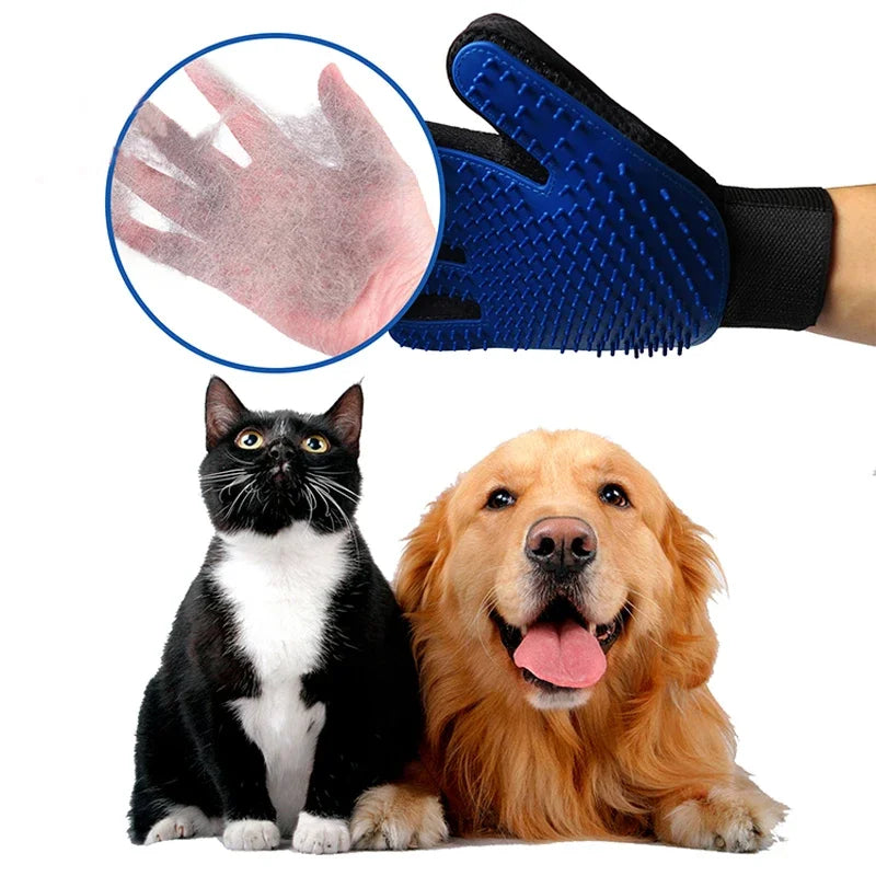 Silicone Pet Grooming Gloves Hair Removal Brush