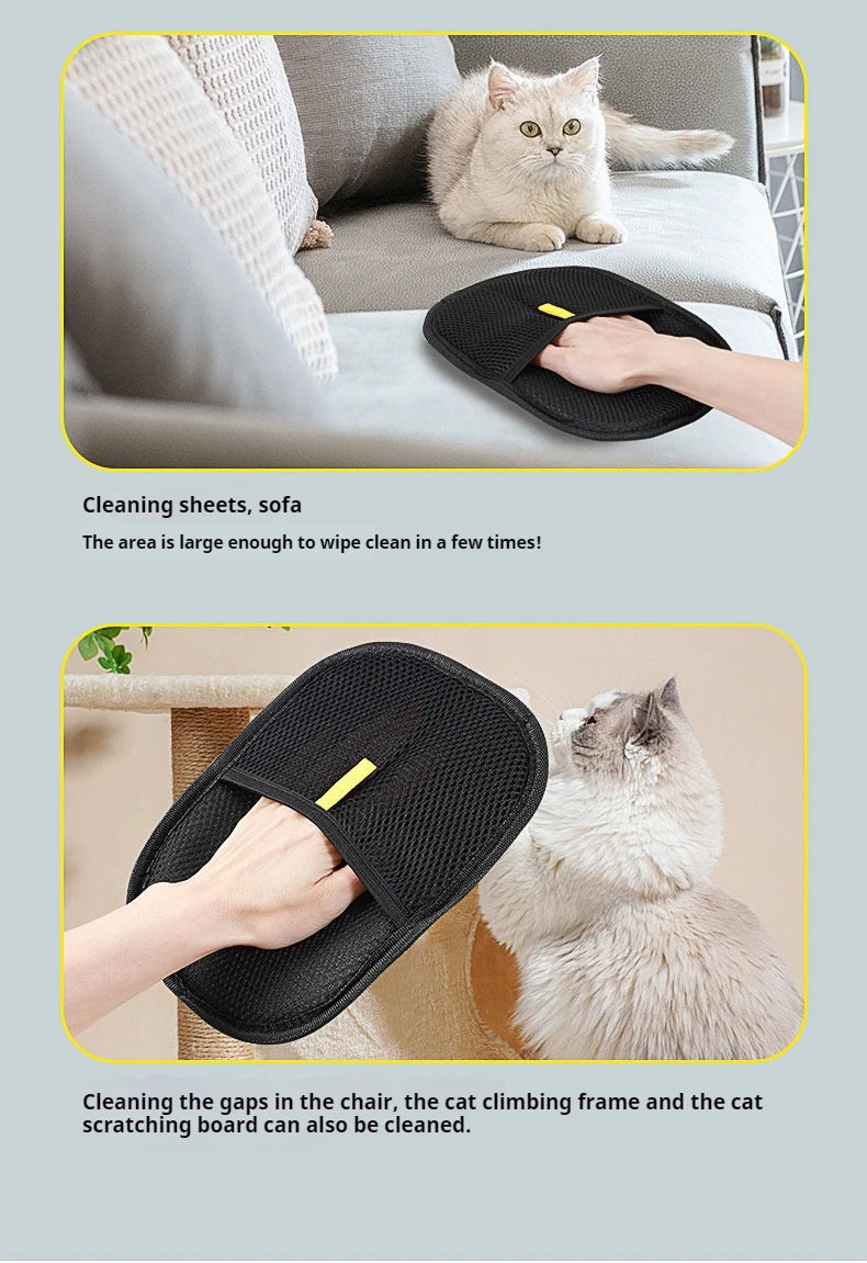 Reusable Pet Hair Removal Grooming Glove Brush