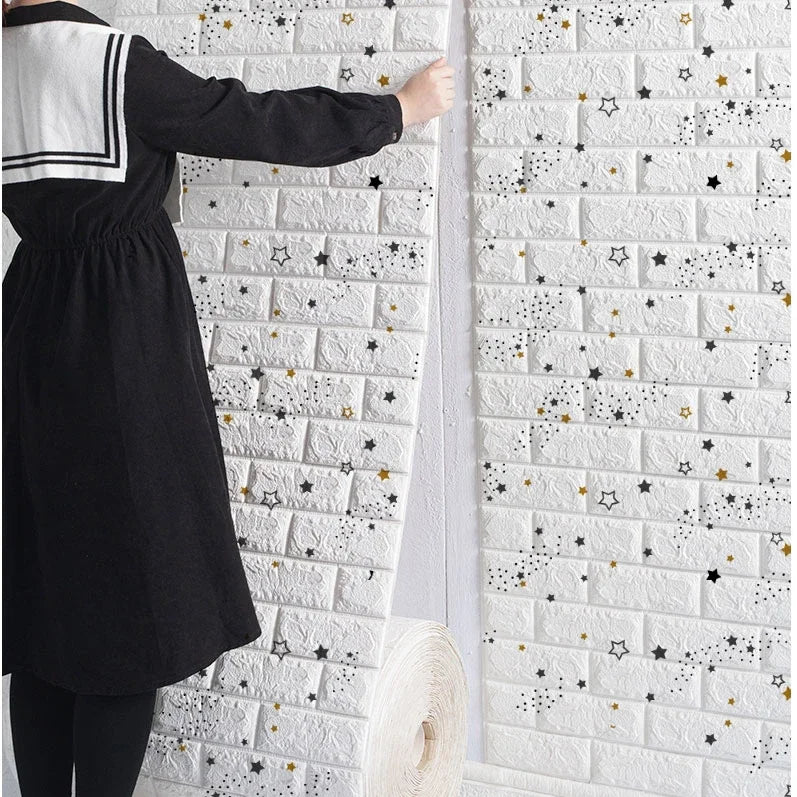 3D Foam Brick Self-Adhesive Wallpaper Roll