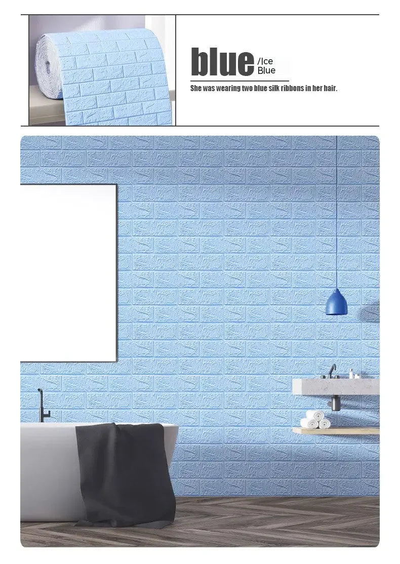 3D Foam Brick Self-Adhesive Wallpaper Roll