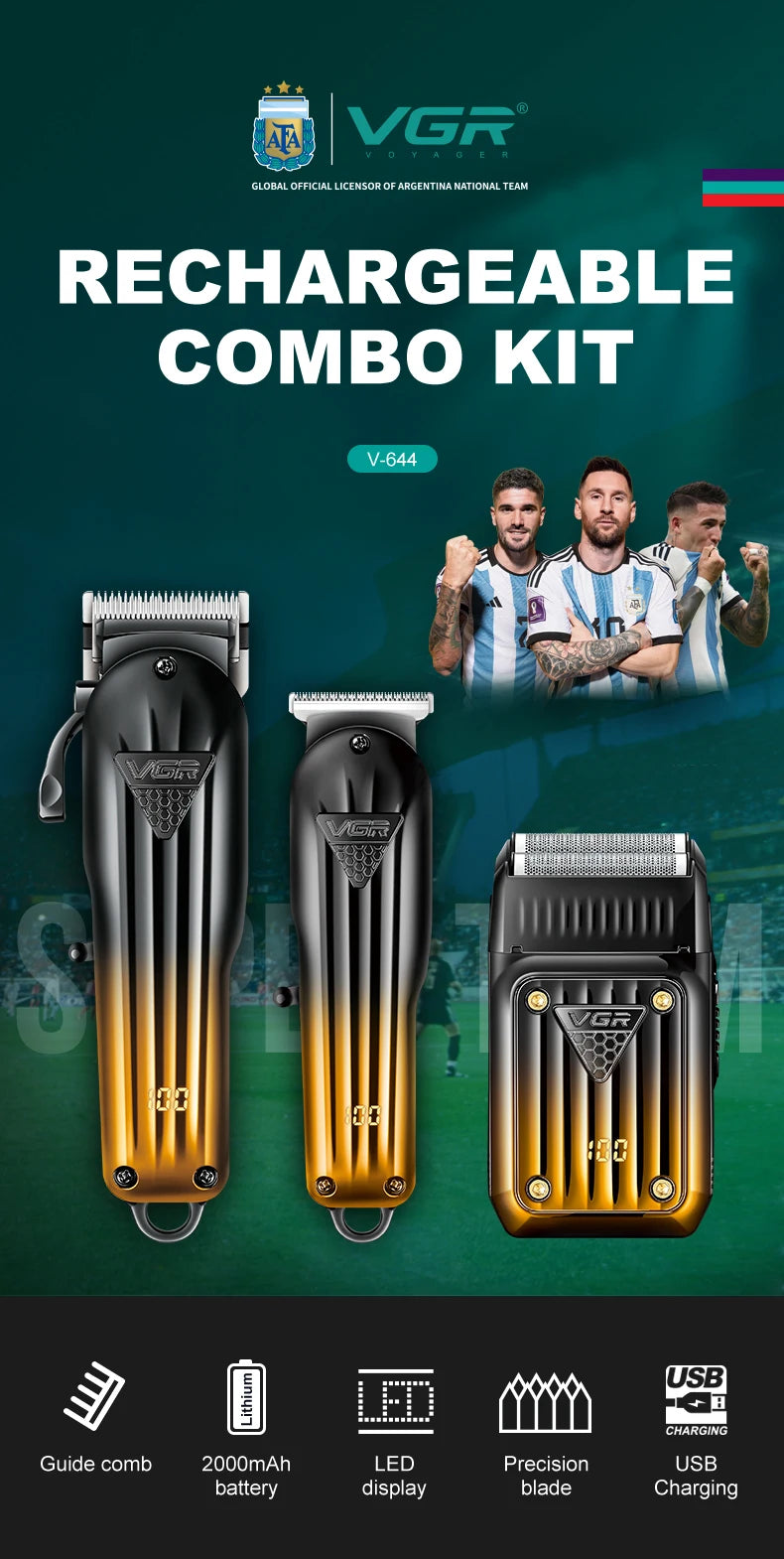 VGR 644 Rechargeable Hair Clipper & Shaver