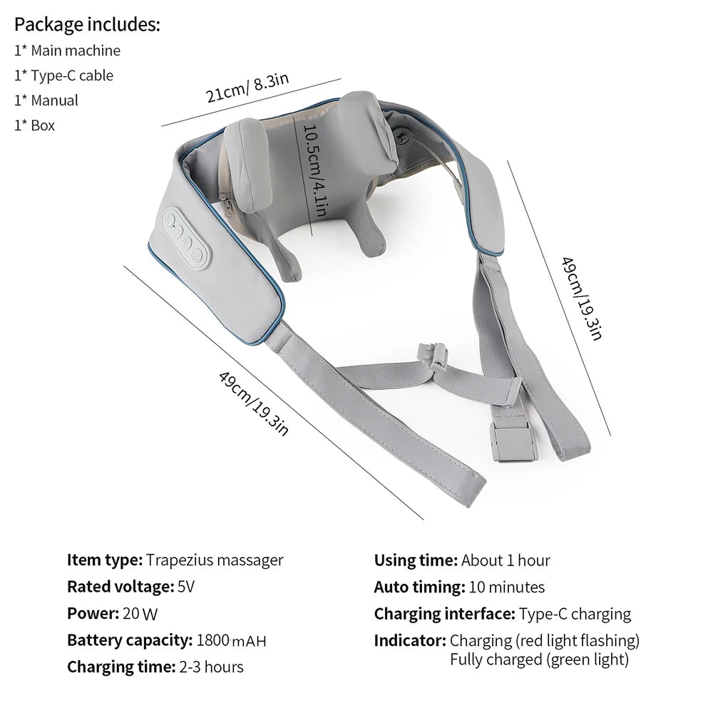 Wireless Neck & Shoulder Kneading Massager Shawl