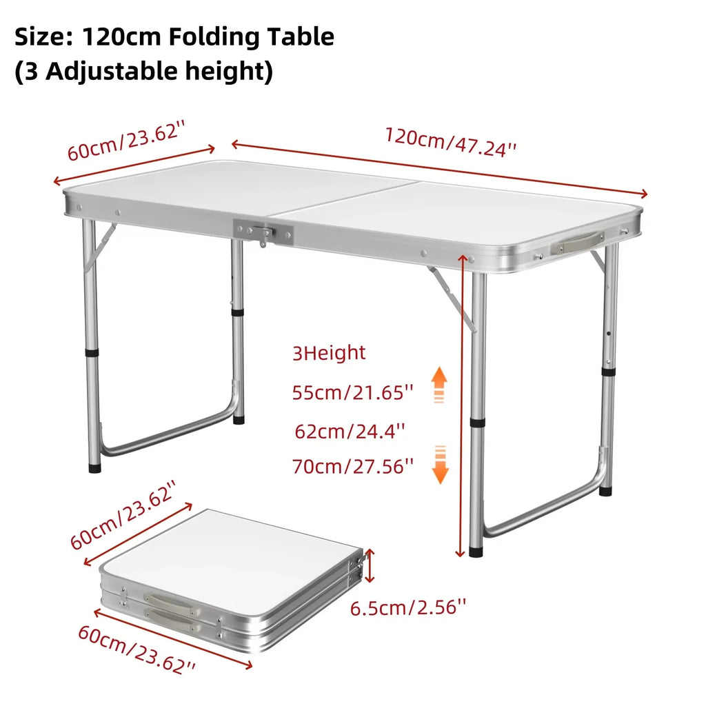 Adjustable Folding Aluminium Camping Table