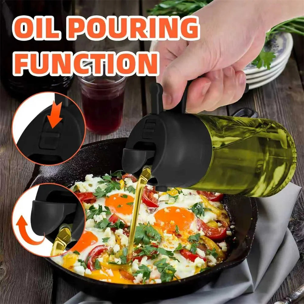 2-in-1 470ml Olive Oil Spray Dispenser Bottle
