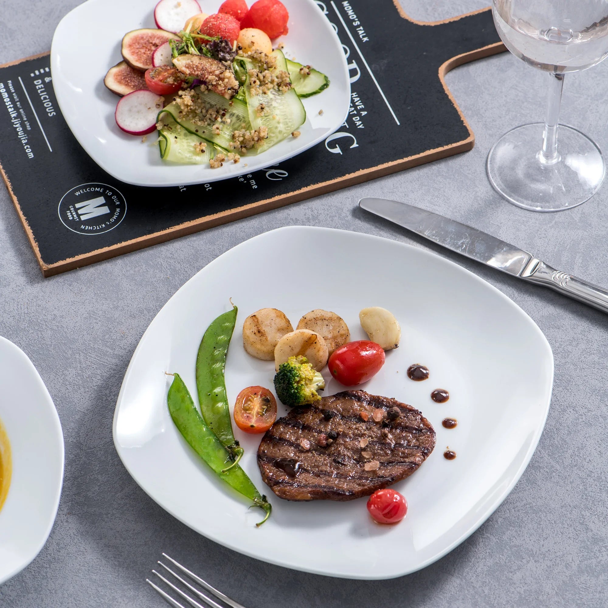 MALACASA 24/48-Piece Ceramic Porcelain Dinnerware Set