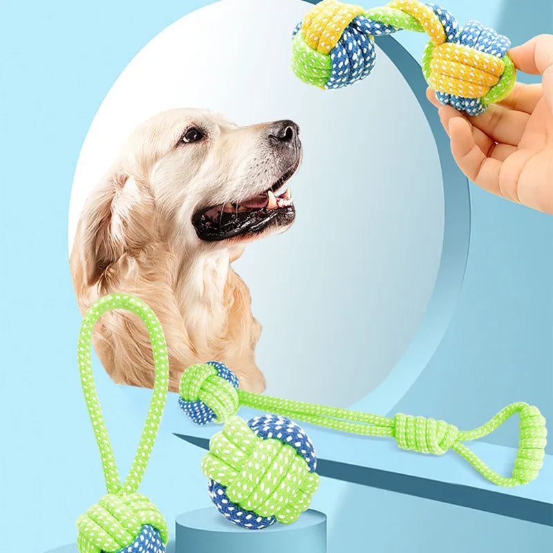 Interactive Cotton Rope Dog Chew & Toothbrush Toy