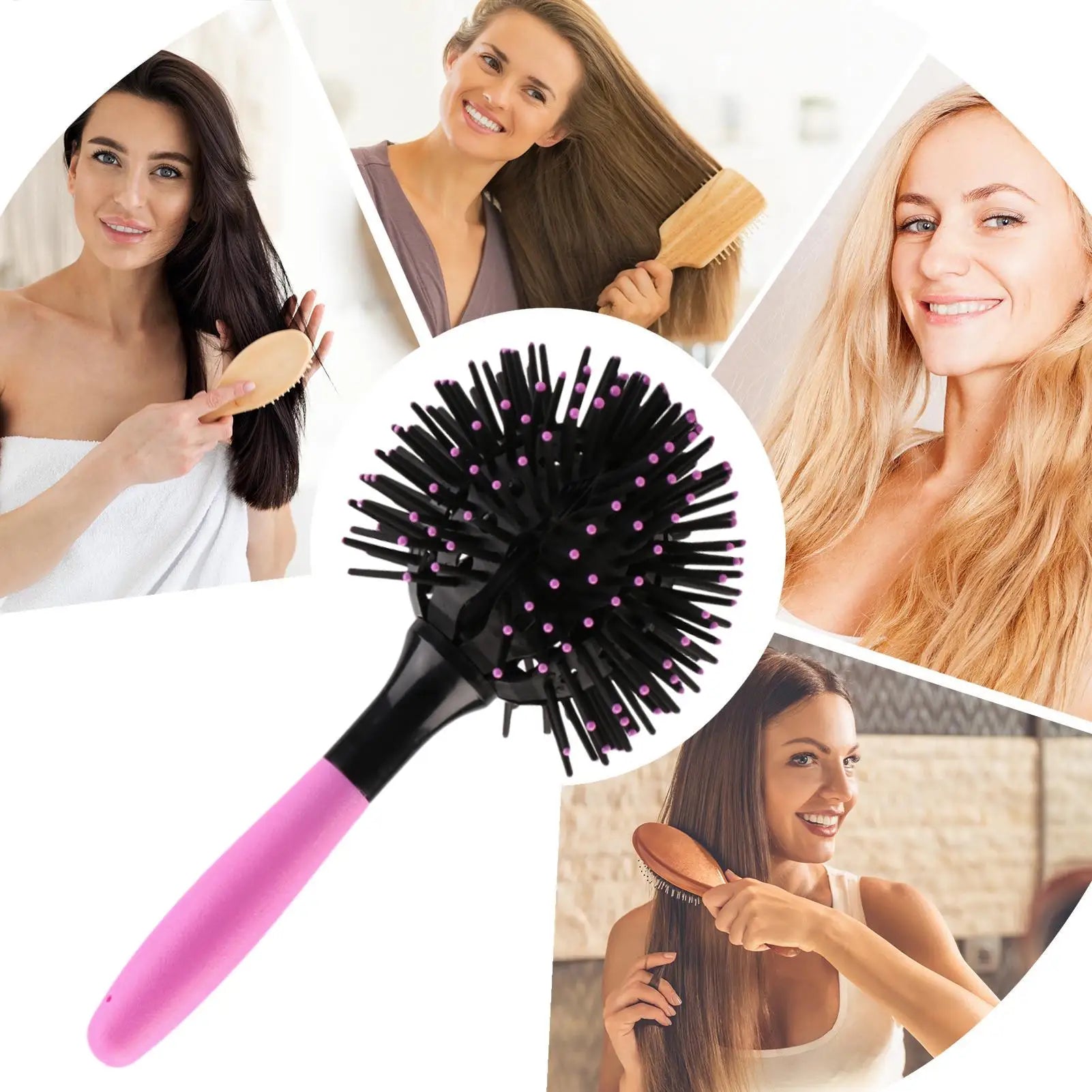 Portable Gentle Curly Hair Smoothing Brush for All