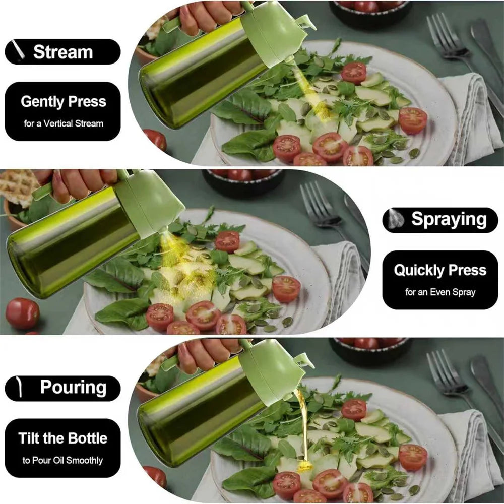 2-in-1 470ml Olive Oil Spray Dispenser Bottle