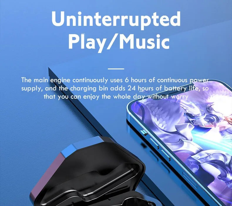 TWS LED Gaming Bluetooth Stereo Earbuds with Mic