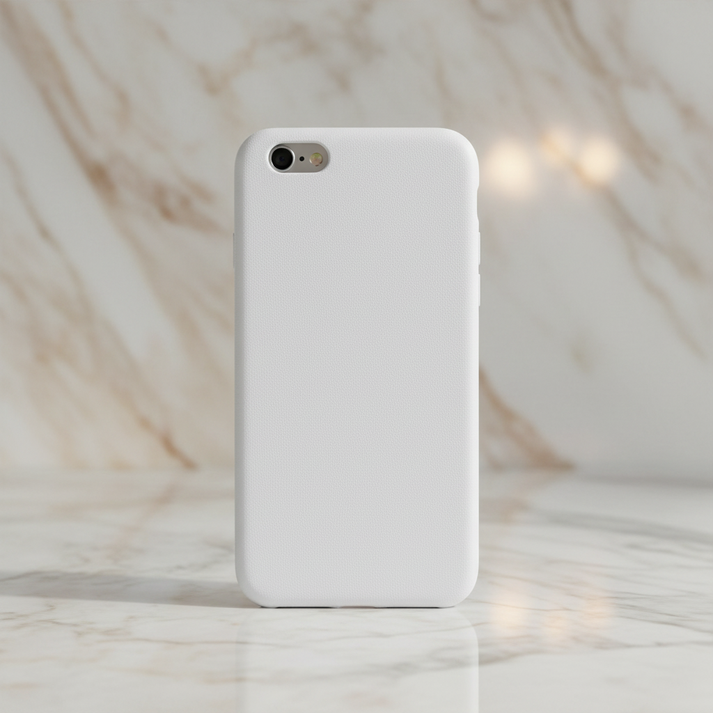 iPhone 6 Case, White Leather